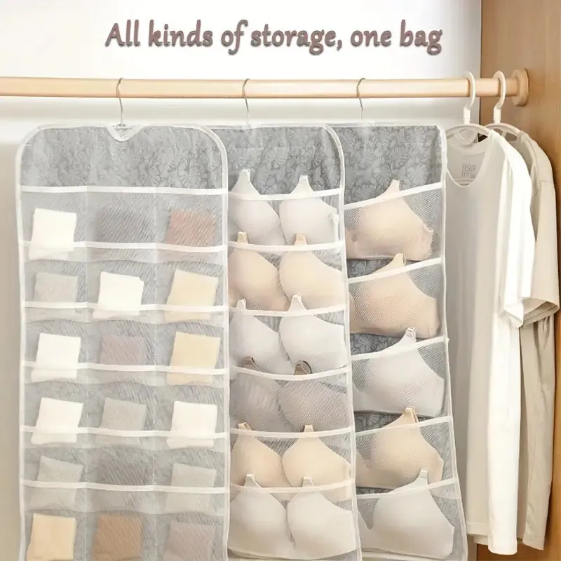 🛍️ Double-Sided Hanging Storage Bag – Declutter Your Wardrobe in Style! ✨