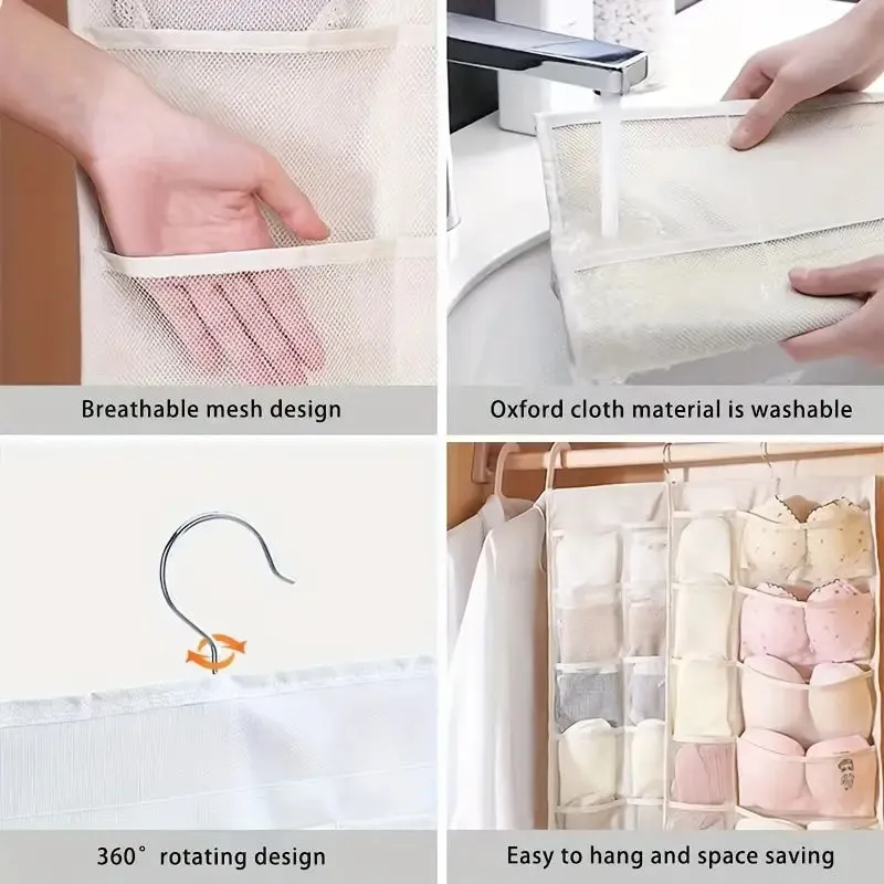 🛍️ Double-Sided Hanging Storage Bag – Declutter Your Wardrobe in Style! ✨