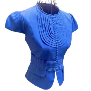 🪻 NWOT BCBG Max Azria Blue Cap Sleeve Button Front Blazer | XS