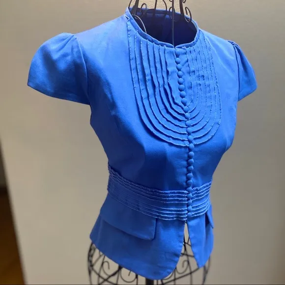 🧜‍♀️ NWOT BCBG Max Azria Blue Cap Slv Button Blazer XS