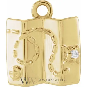.006 CT Natural Diamond Map Dangle Charm - 14k Gold (Y, W, R)
