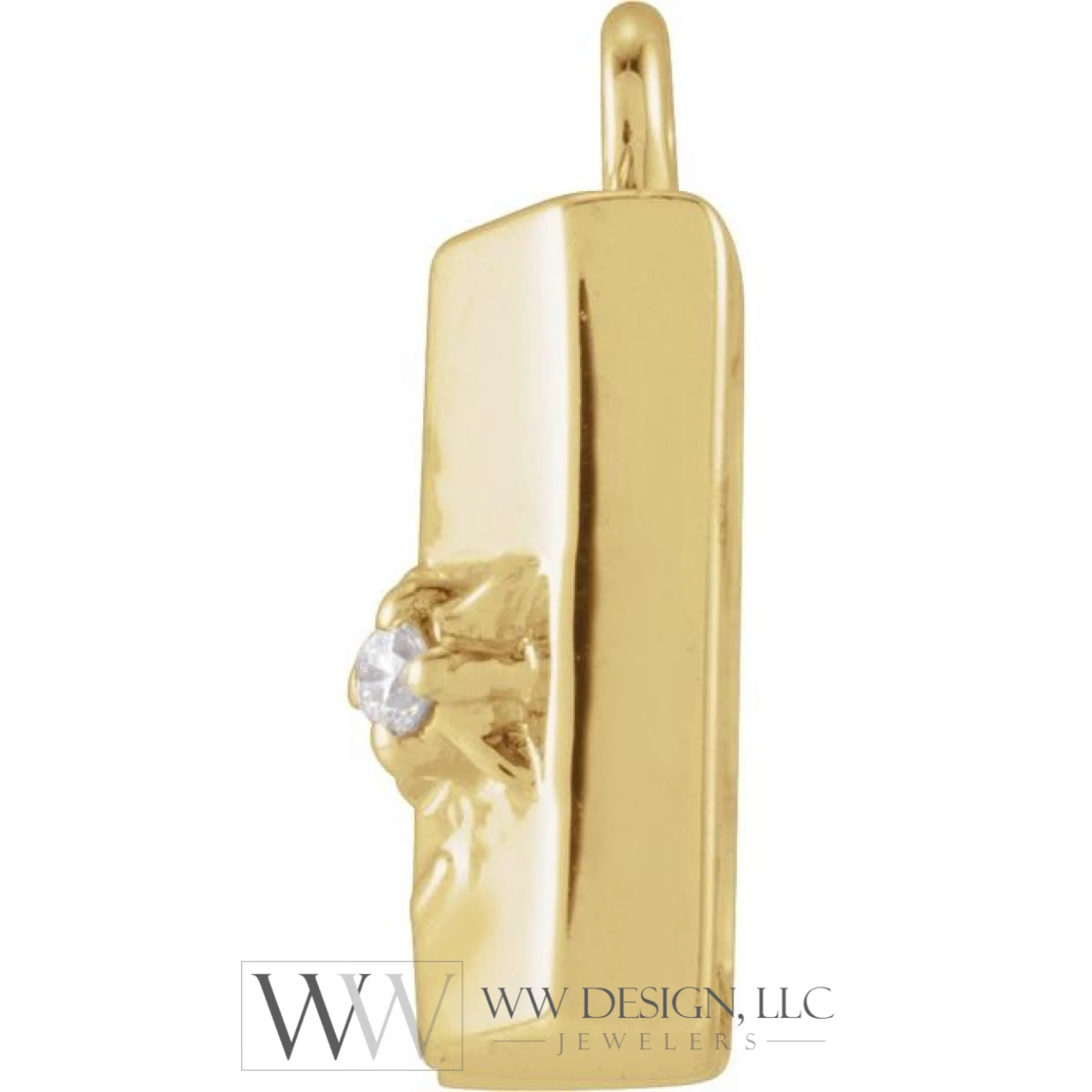.006 CT Natural Diamond Map Dangle Charm - 14k Gold (Y, W, R)