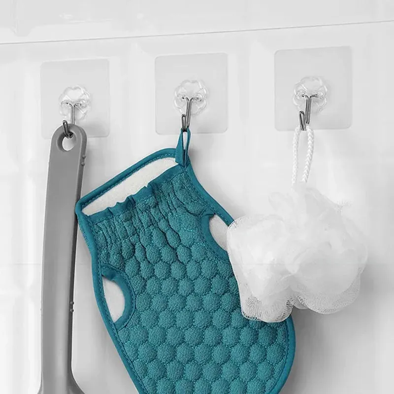 10-PackTransparent Stainless Steel Self Adhesive Hooks Key Storage Hangers for Kitchen Bathroom Door Wall Multi-Function Strong Hooks