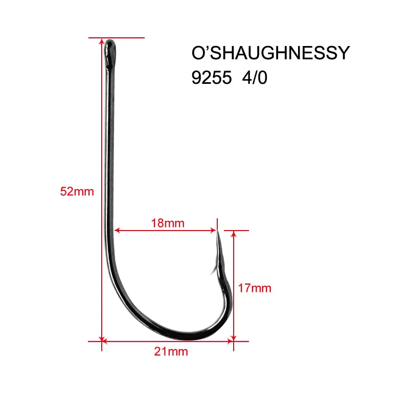 100 x #4/0 Chemically Sharpened O'Shaughnessy Hooks Fishing Tackle