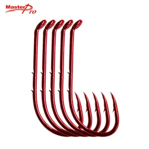 100xChemically Sharpened Baitholder Hooks 2# Red Fishing Tackle