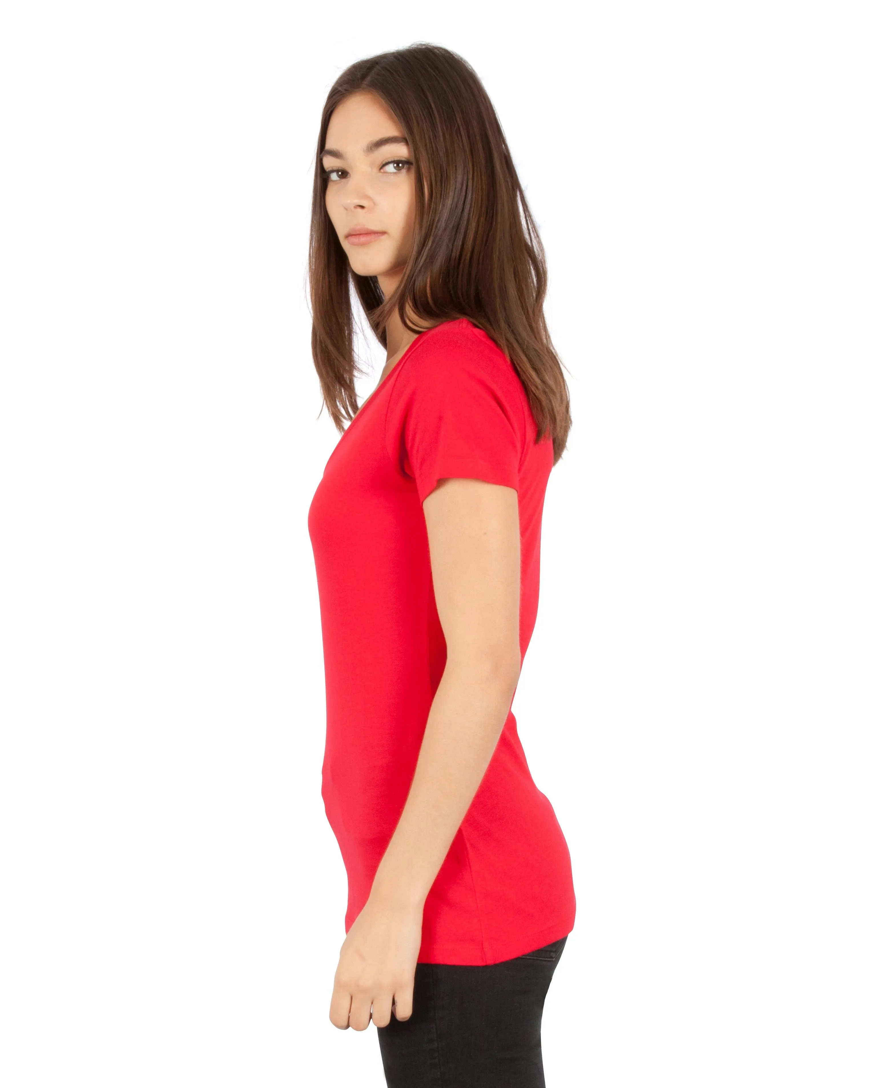 1020 Combed Cotton Deep V-Neck