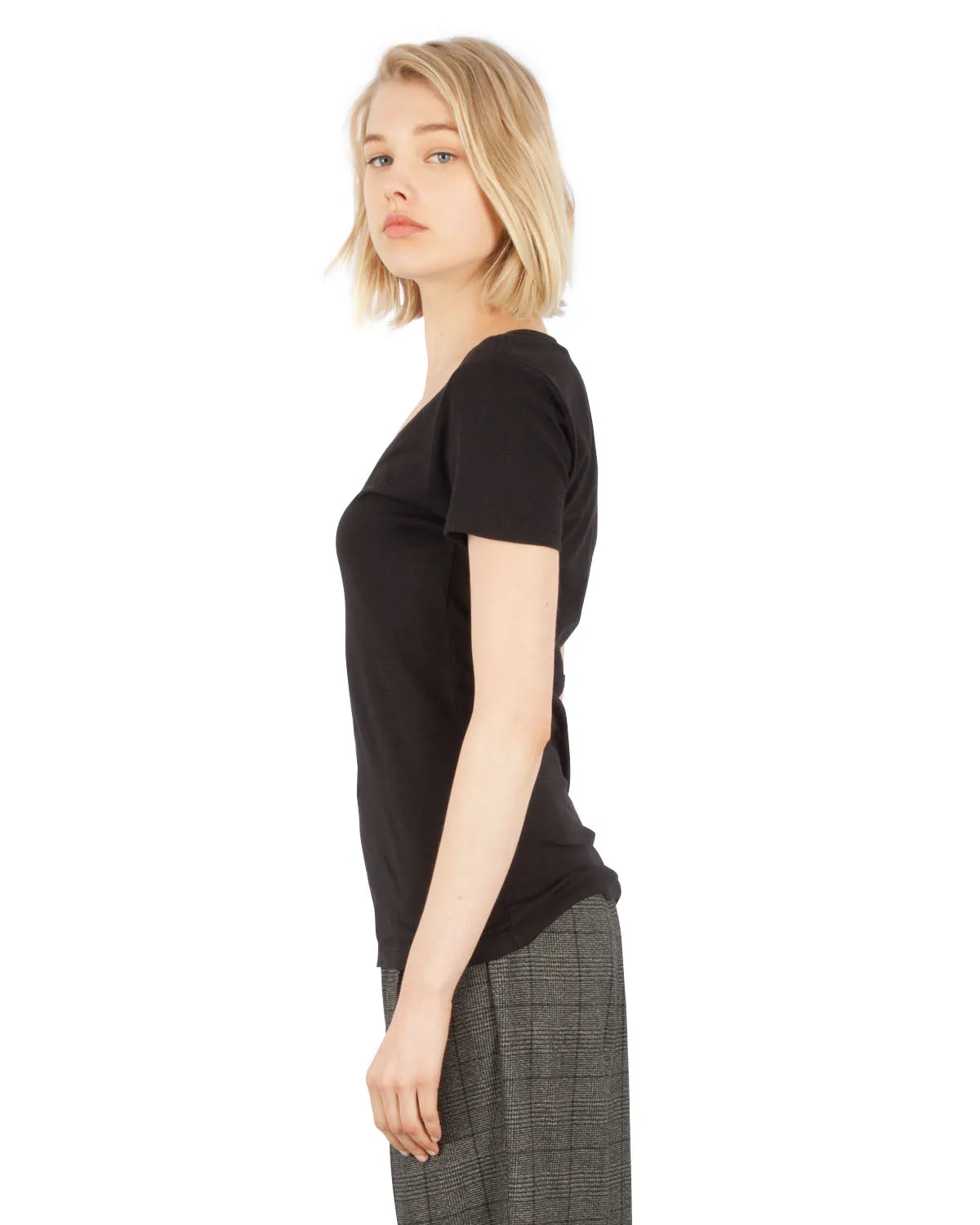 1020 Combed Cotton Deep V-Neck