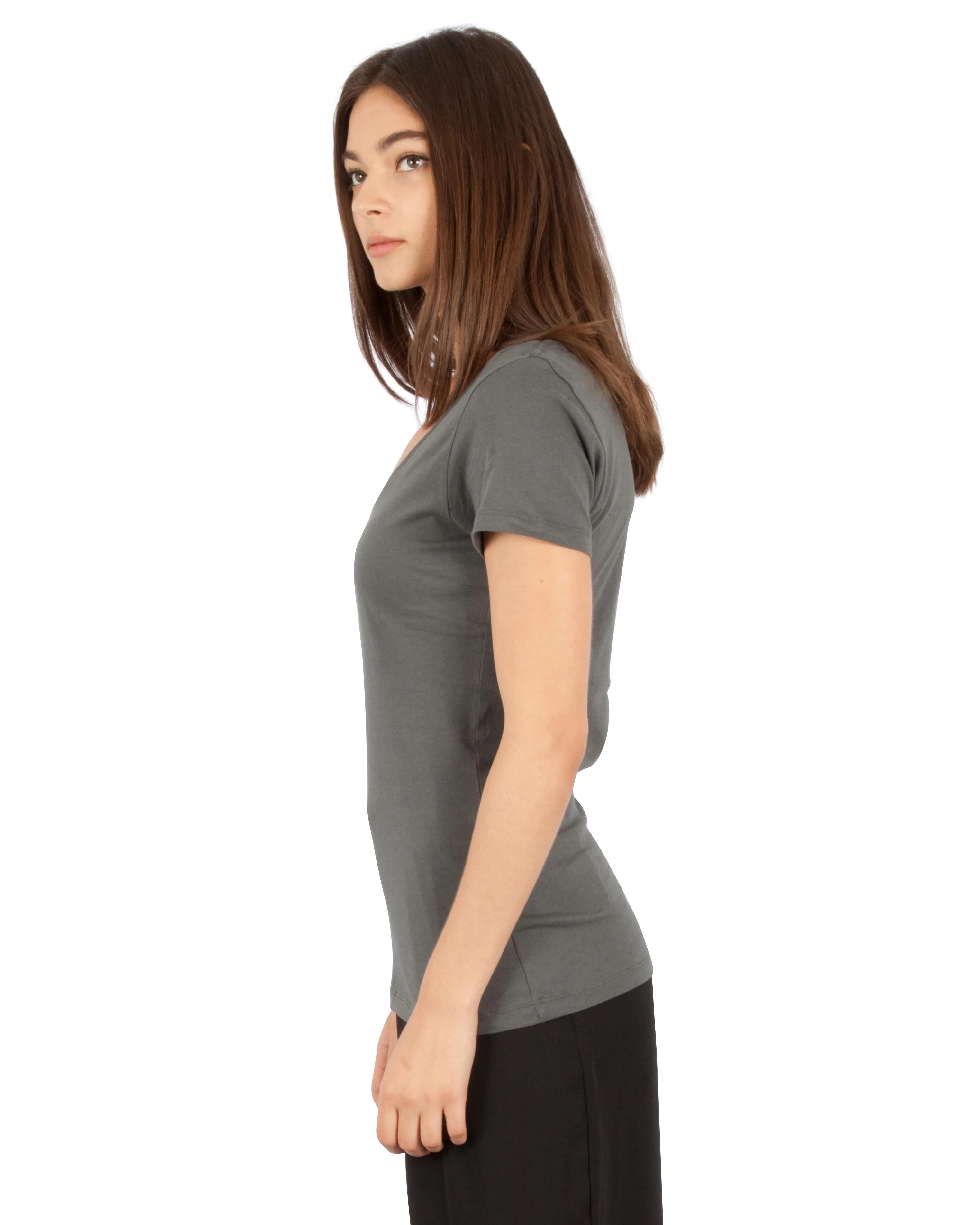 1020 Combed Cotton Deep V-Neck