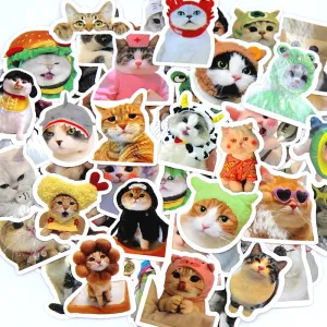 10/50/100pcs Funny Cat Stickers Cartoon Cute Decals Toy Stationery for Guitar Phone Bicycle Laptop Luggage Car Graffiti Kids Stickers
