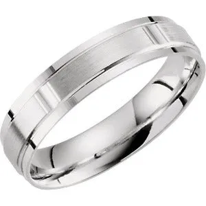 10K White Grooved Band 51282 - 5 mm
