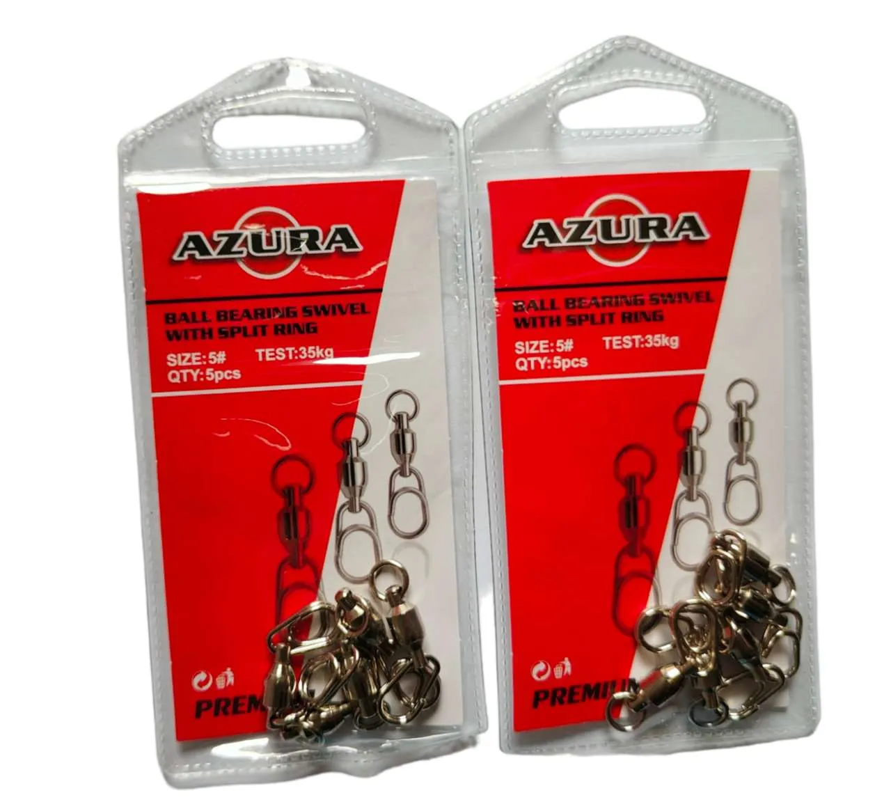 10pcs (2pks) Ball Bearing Swivel with Split Ring Size 4# 5# 6# 15-45kg