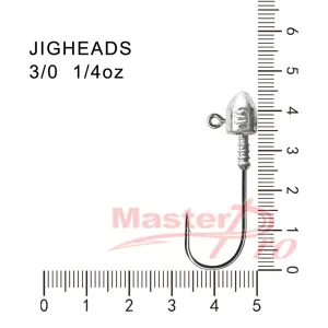 10pcs Size 3/0, 1/4OZ Jig Head Chemically Sharpened Hook Fishing Tackle