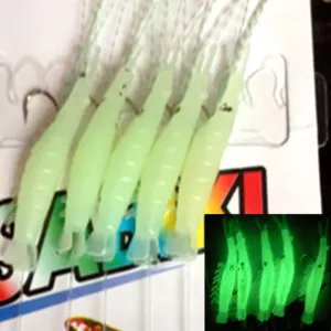 10x bags Soft Fishing Lure Rigs Luminous Shrimp prawn Bait Jigs