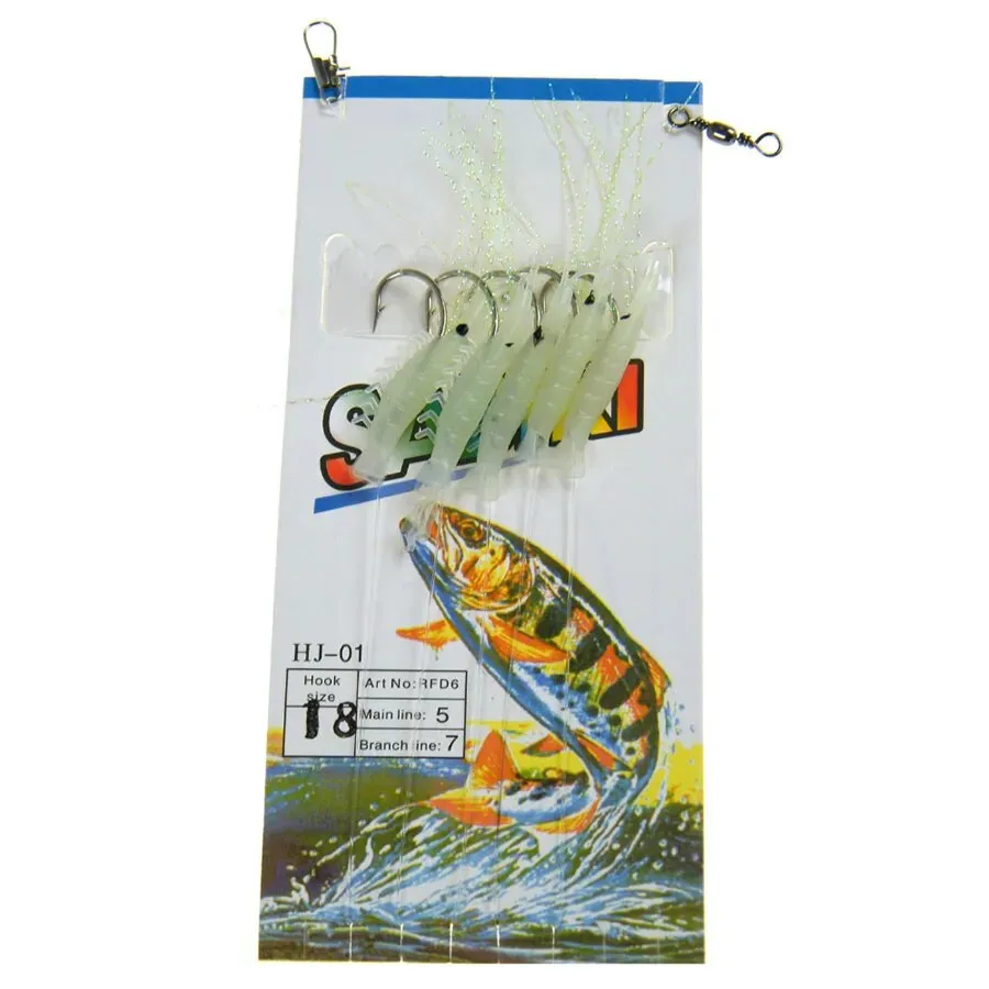 10x bags Soft Fishing Lure Rigs Luminous Shrimp prawn Bait Jigs