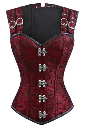 12 Steel Bone Double Buckle Straps Lace Up Corset