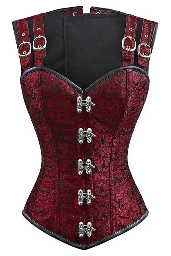 12 Steel Bone Double Buckle Straps Lace Up Corset