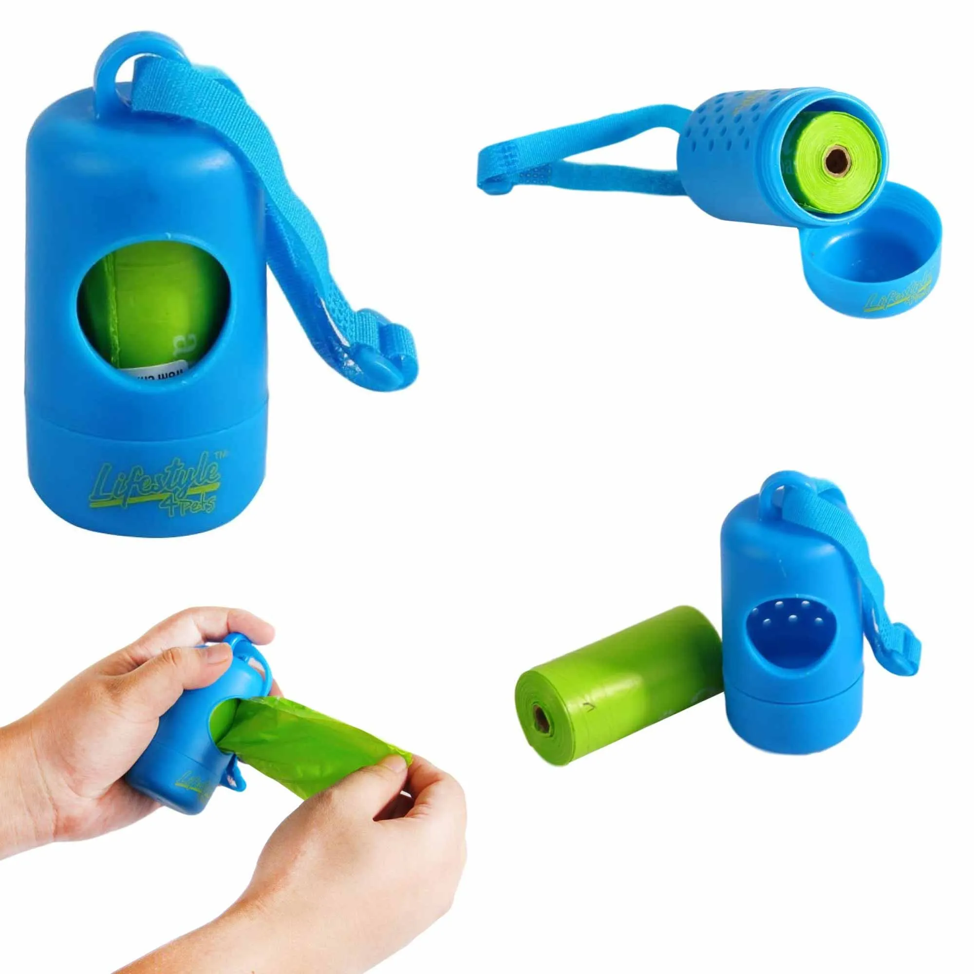 15 Dog Poop Bags   Holder Dispenser - Pet Waste Roll Lavender