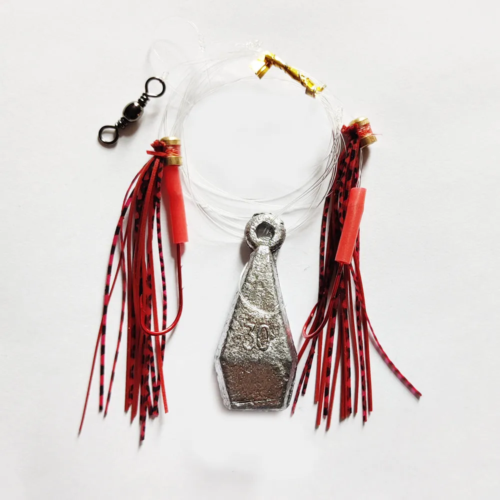 15X Custom Designed Tangle Free Skirt Flasher Whiting Rigs Hook Size 6#