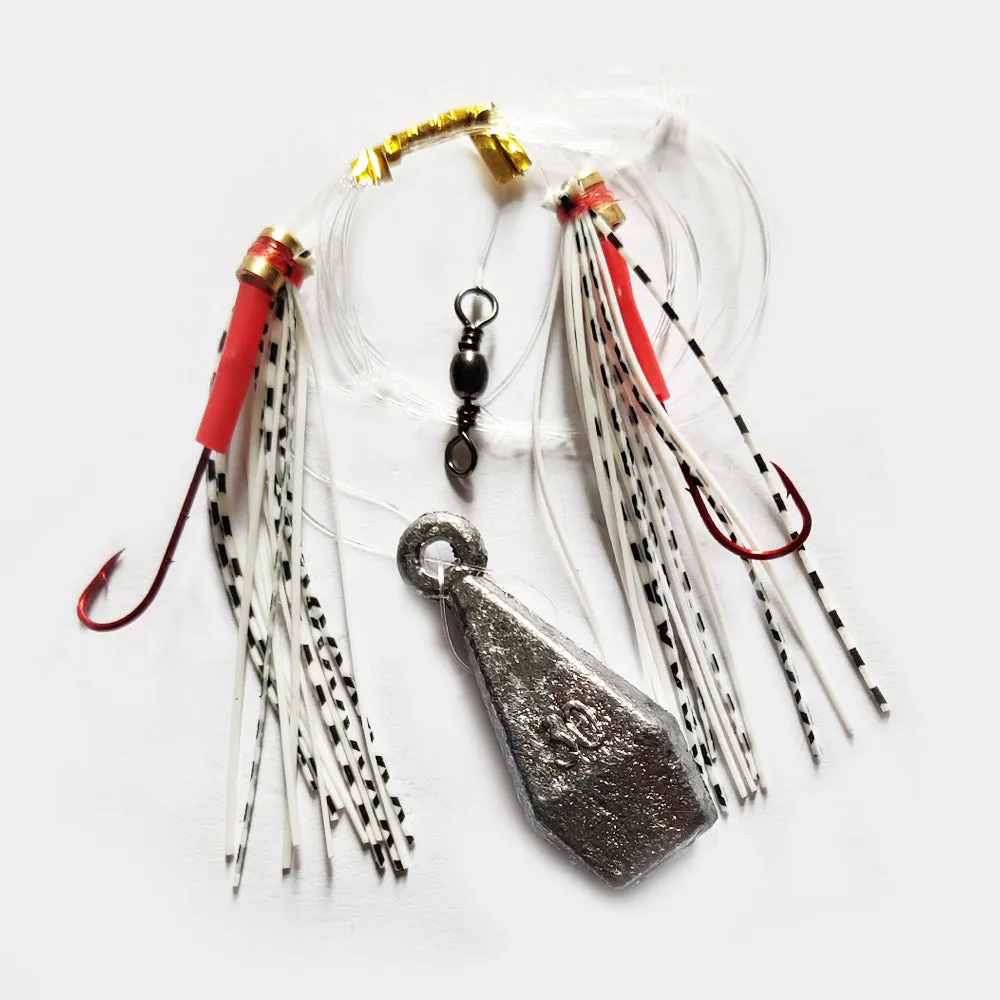 15X Custom Designed Tangle Free Skirt Flasher Whiting Rigs Hook Size 6#