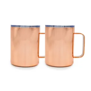 16 Oz Copper Coffee Mugs, Set of 2