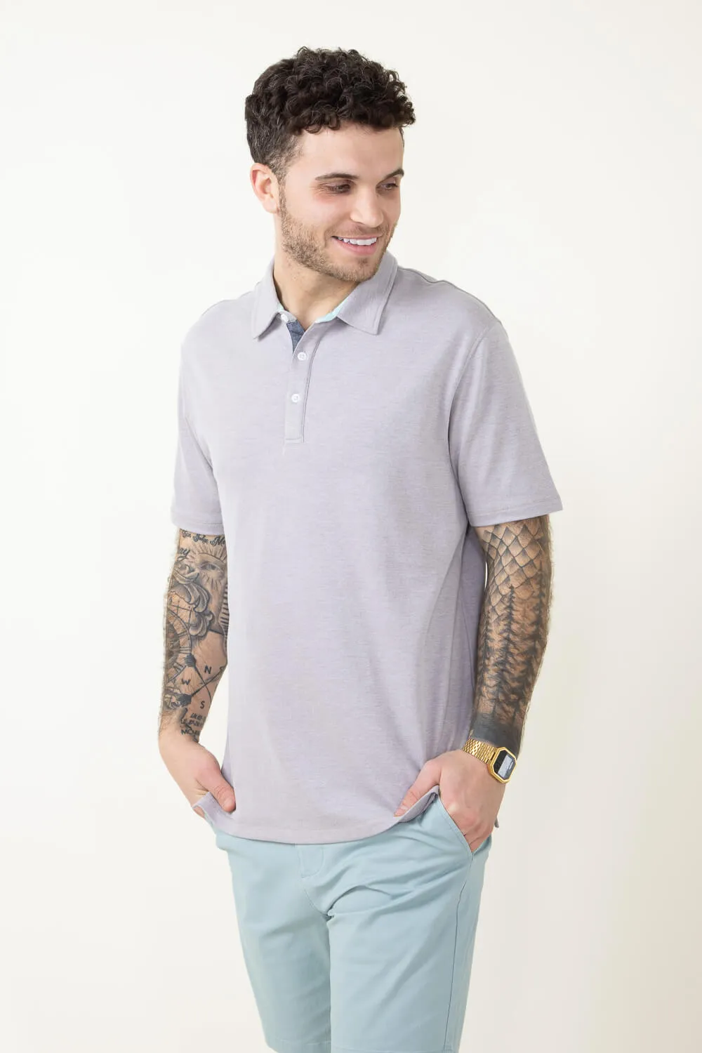 1897 Original Interlock Polo Shirt for Men in Grey | ZS4C3798-GREY