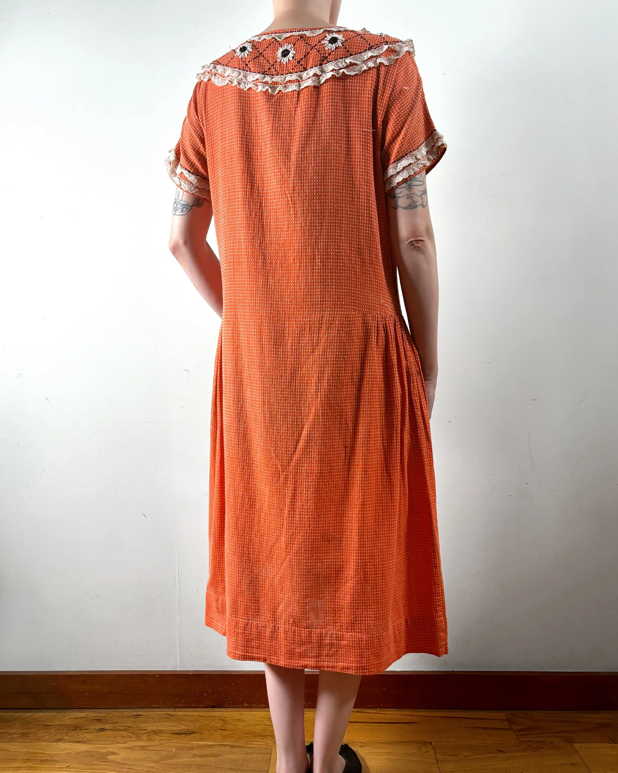 1920s Embroidered Day Dress–S/M