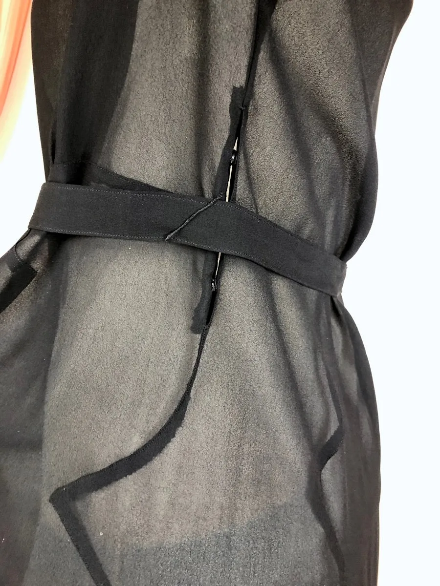 1920's Sheer Pieced Dress with Enamel Belt