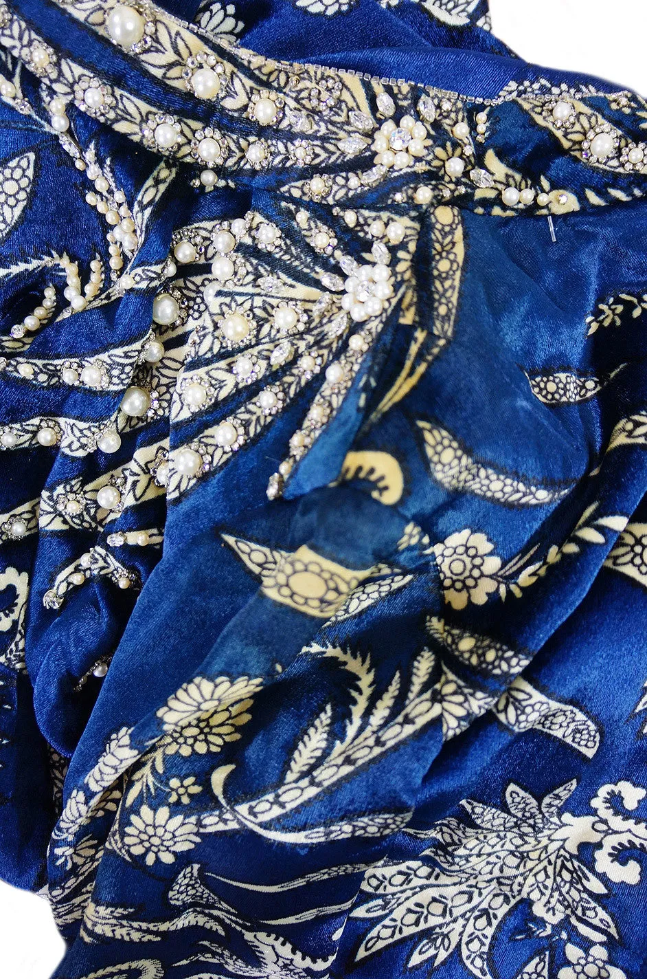 1960s Pearl Detailed George Halley Gown