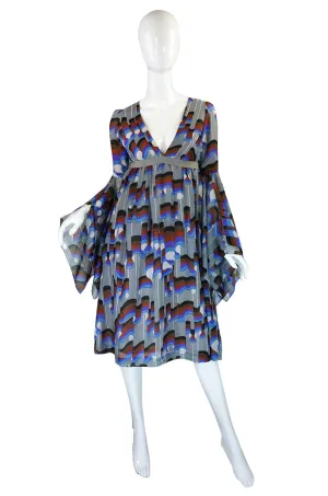 1970s Balloon Flutter Sleeve Jean Varon