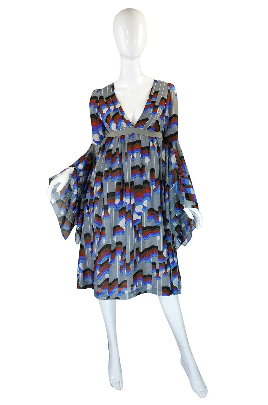 1970s Balloon Flutter Sleeve Jean Varon