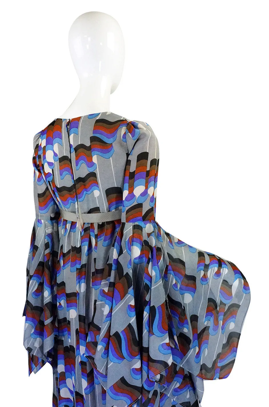 1970s Balloon Flutter Sleeve Jean Varon