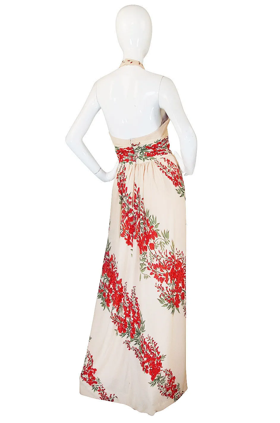 1970s Silk Jersey Alfred Bosand Backless Dress