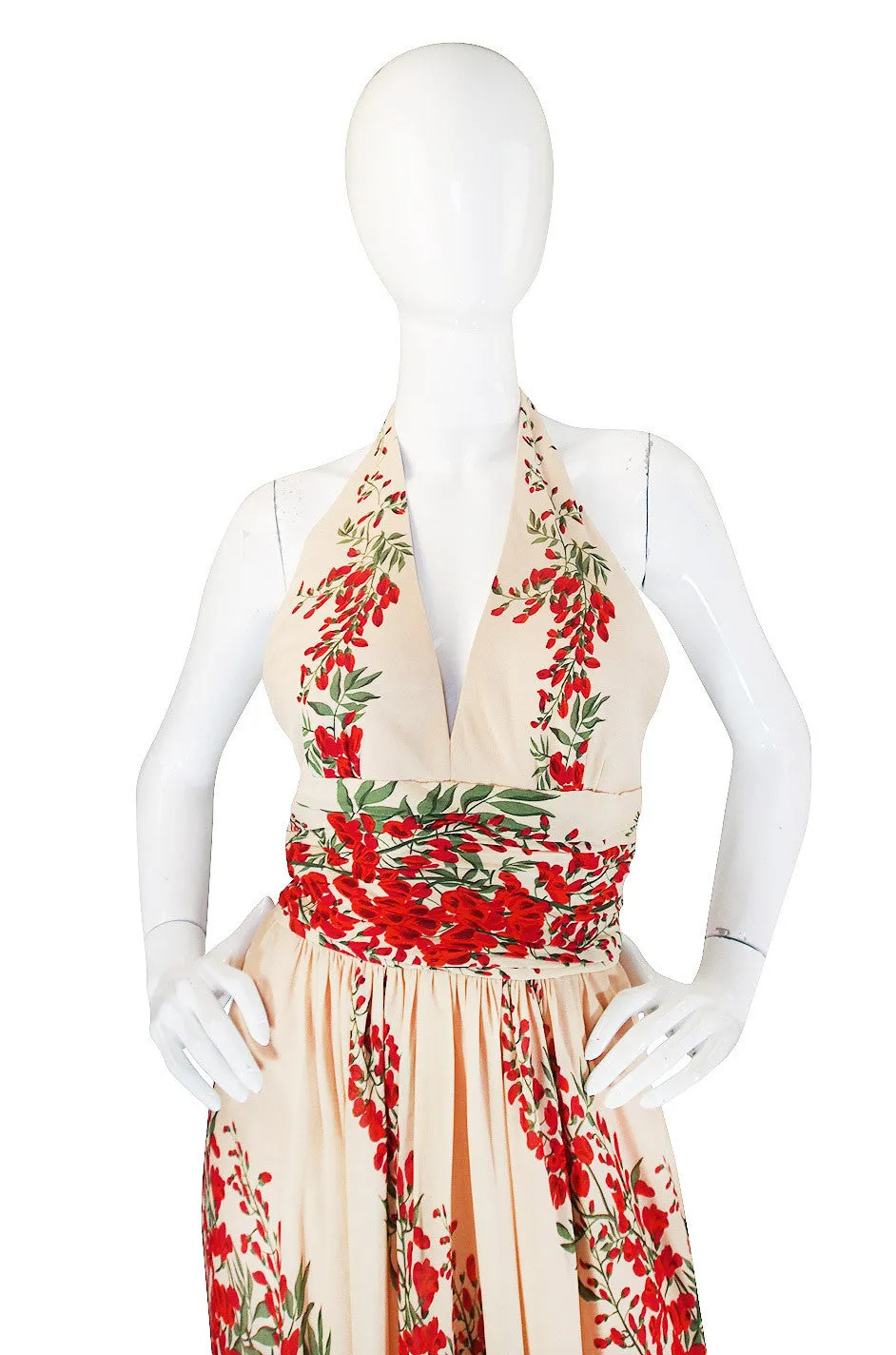 1970s Silk Jersey Alfred Bosand Backless Dress