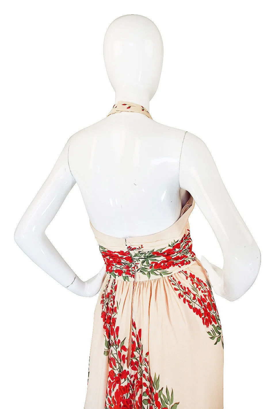 1970s Silk Jersey Alfred Bosand Backless Dress