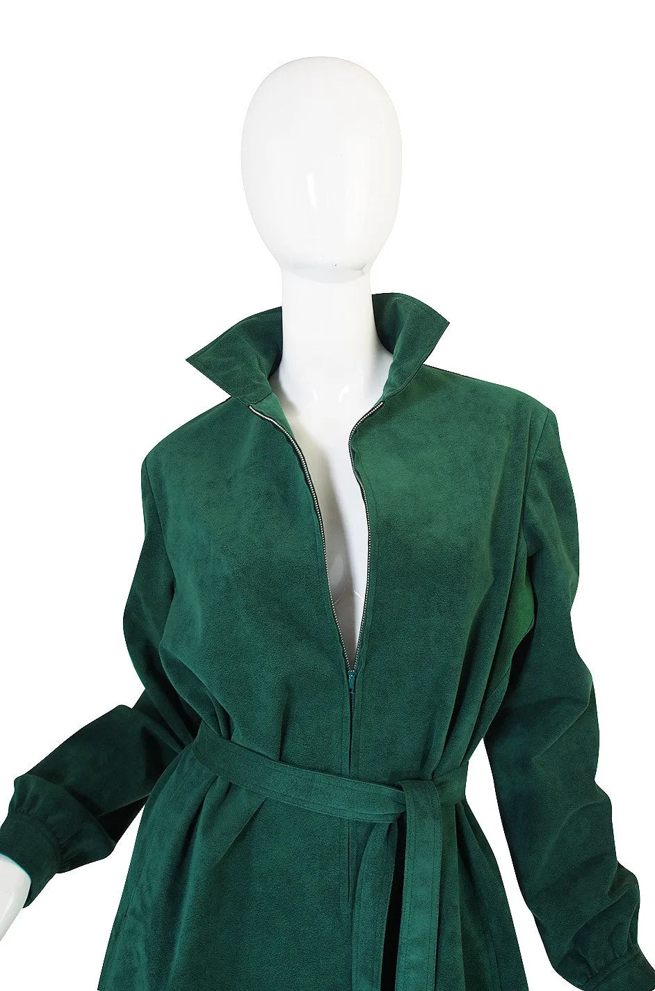1972 Emerald Green Halston Ultrasuede Dress
