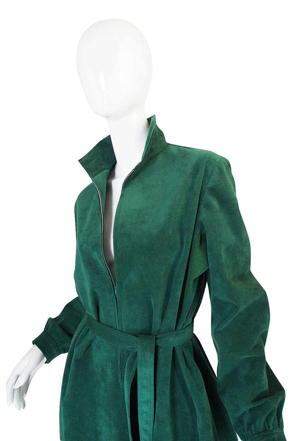 1972 Emerald Green Halston Ultrasuede Dress