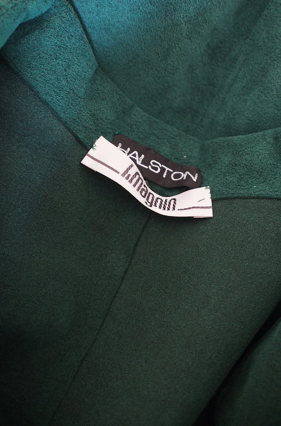 1972 Emerald Green Halston Ultrasuede Dress