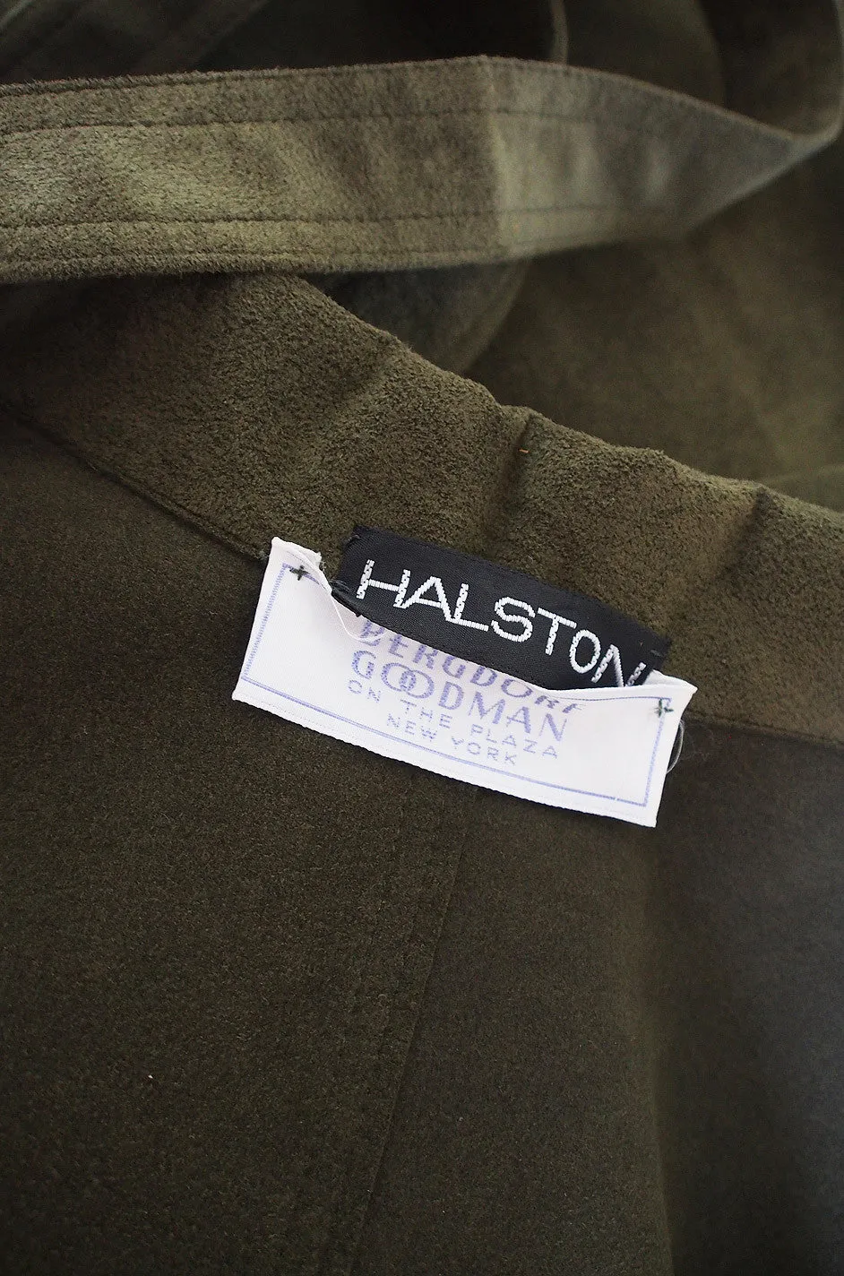 1972 Olive Green Ultrasuede Halston Dress