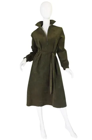 1972 Olive Green Ultrasuede Halston Dress