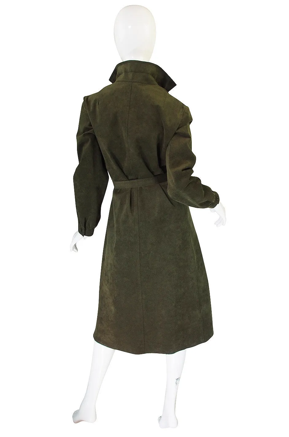 1972 Olive Green Ultrasuede Halston Dress