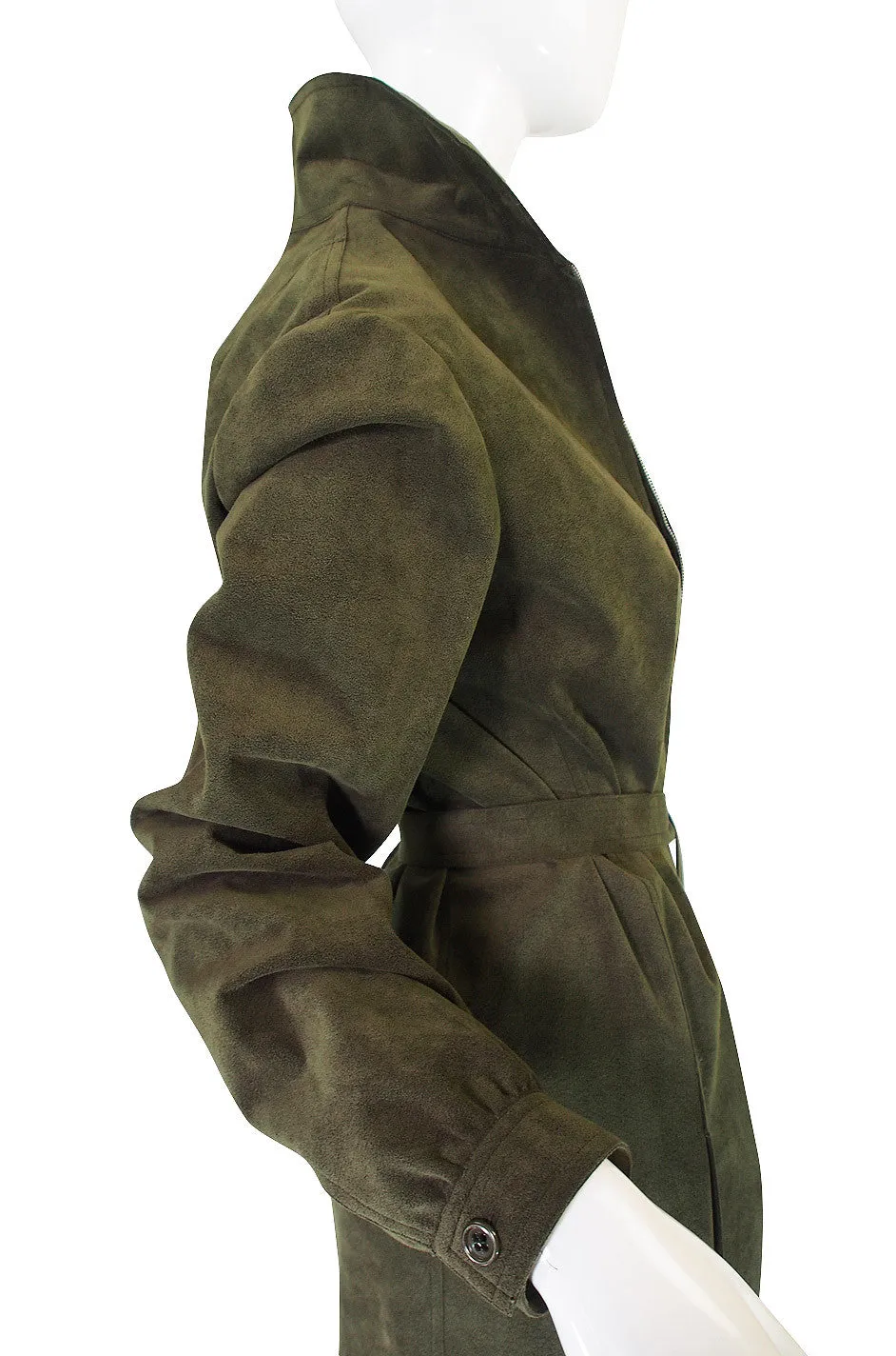1972 Olive Green Ultrasuede Halston Dress