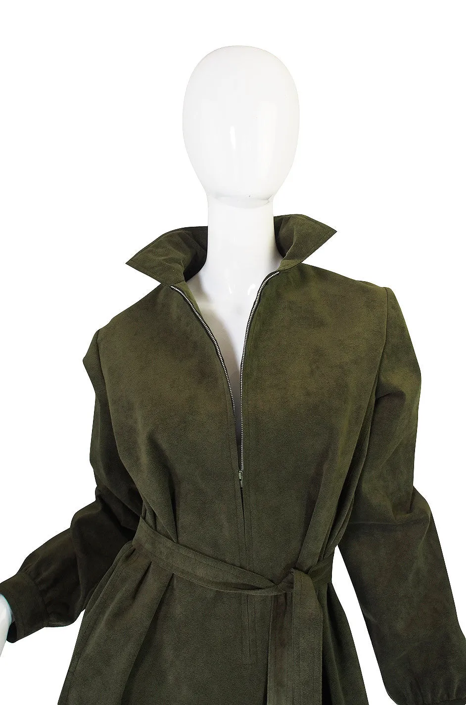 1972 Olive Green Ultrasuede Halston Dress