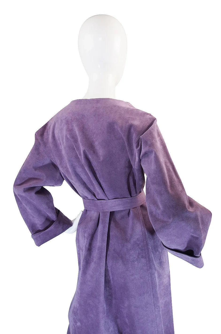 1972 Purple Ultrasuede Shirtwaist Halston Dress