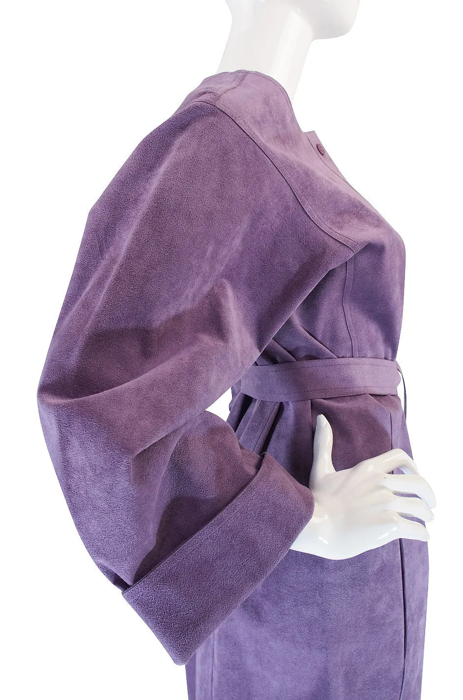 1972 Purple Ultrasuede Shirtwaist Halston Dress