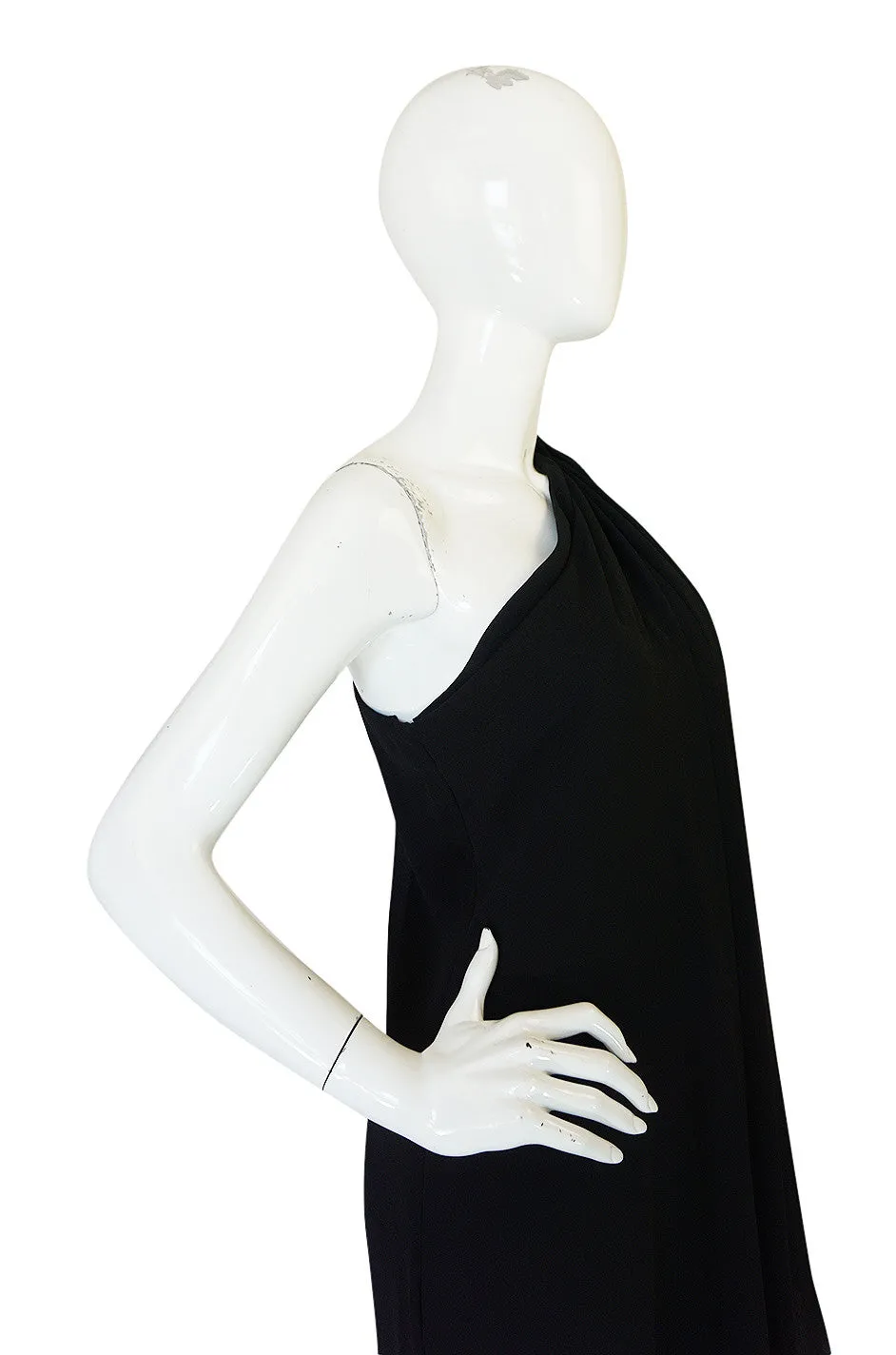 1980s Bill Blass One Shoulder Dress
