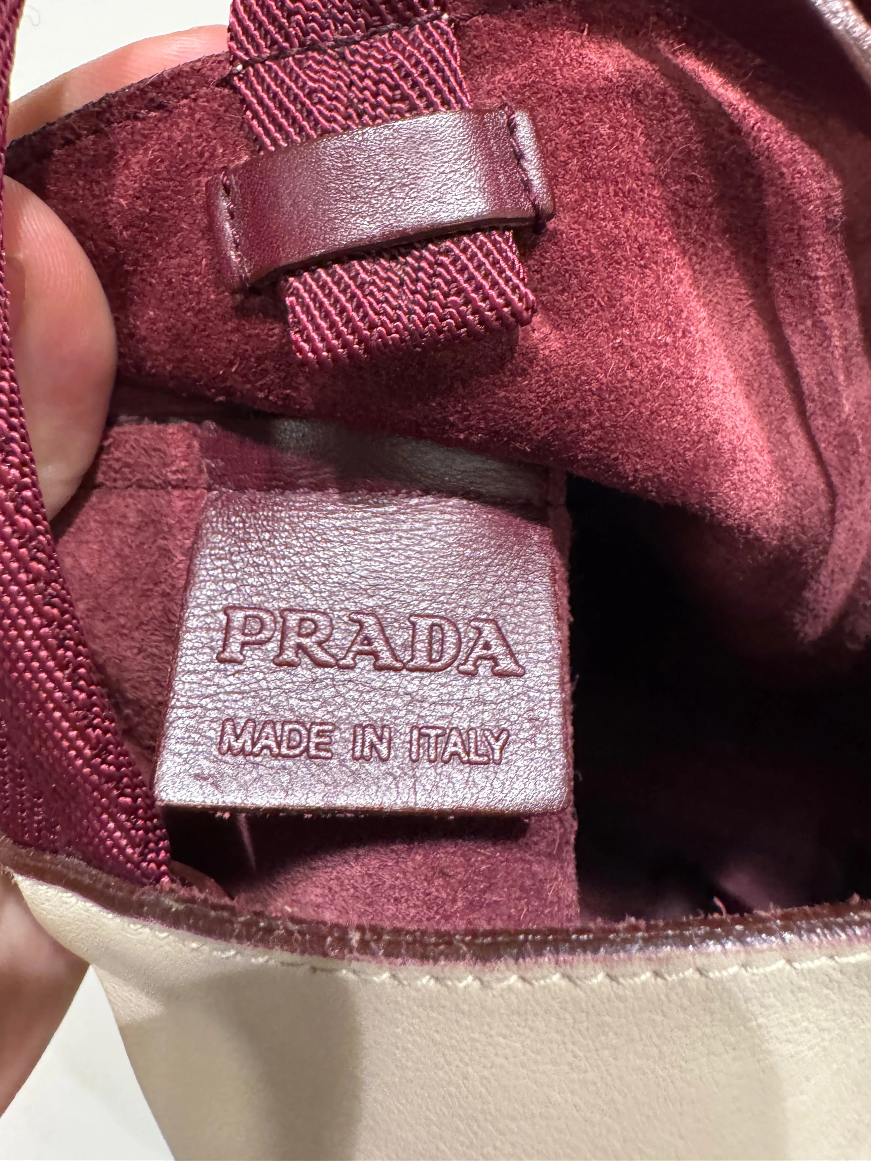 1999 Prada silver mirror tote bag