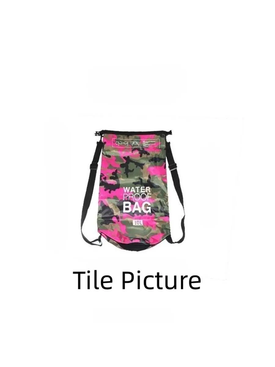1pc Camouflage Waterproof Dry Bag Foldable Lightweight Drifting Bag For Outdoor Swimming, Beach, Kayaking, Camping And Fishing