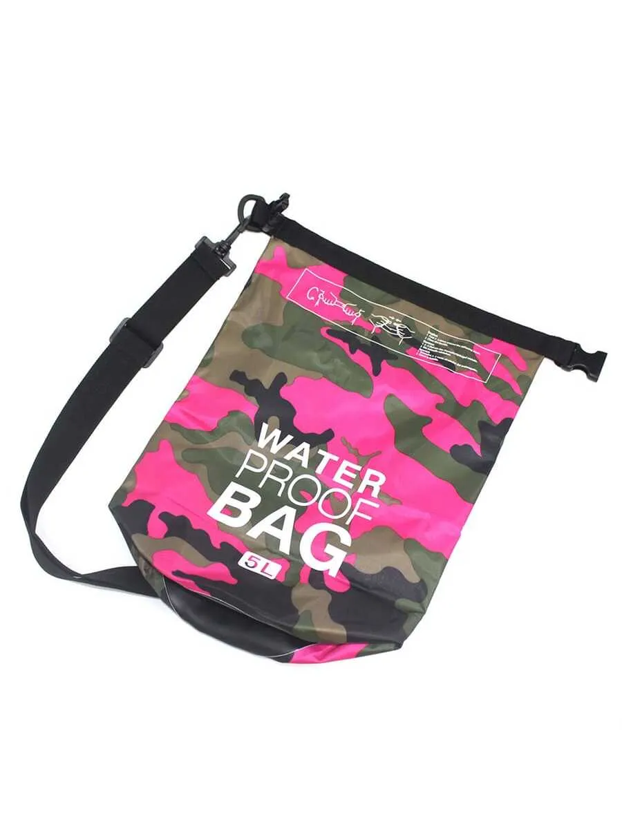1pc Camouflage Waterproof Dry Bag Foldable Lightweight Drifting Bag For Outdoor Swimming, Beach, Kayaking, Camping And Fishing