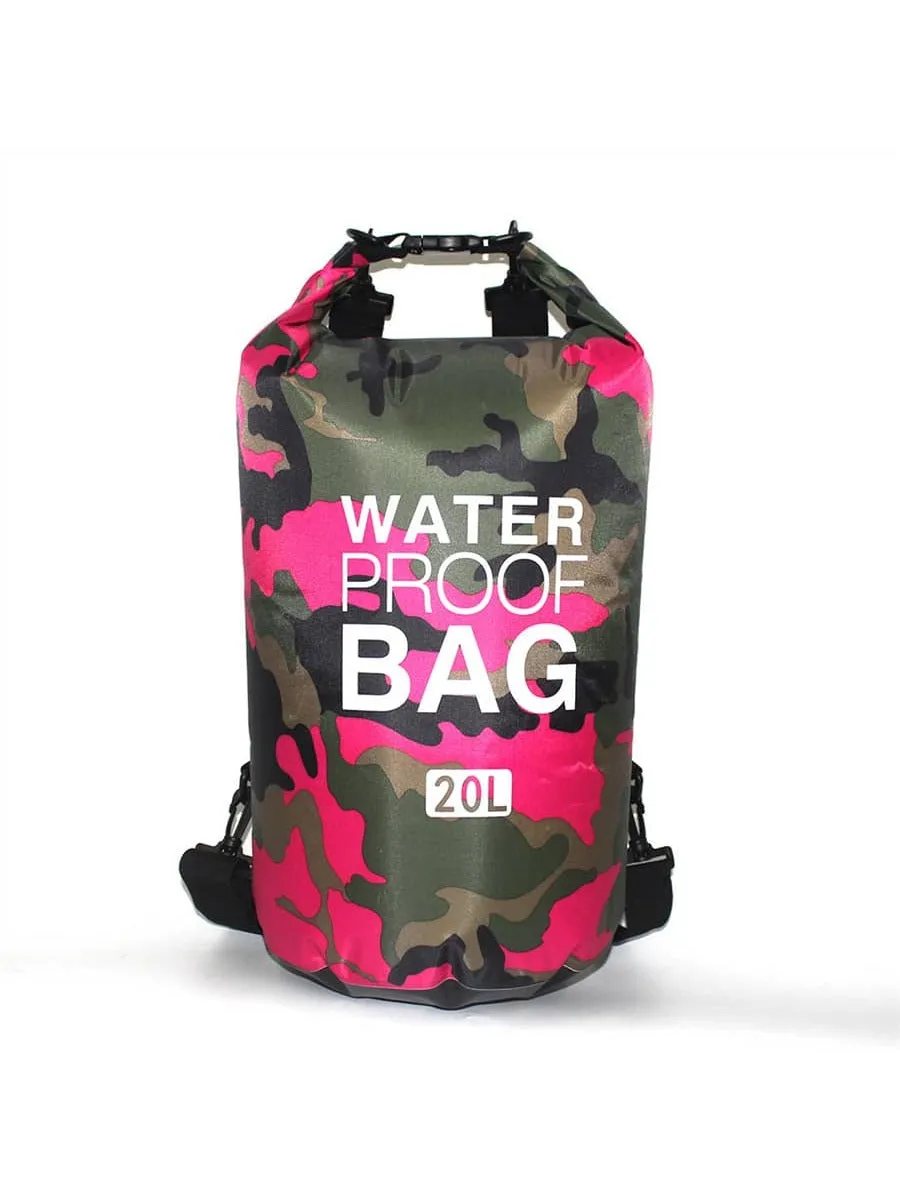 1pc Camouflage Waterproof Dry Bag Foldable Lightweight Drifting Bag For Outdoor Swimming, Beach, Kayaking, Camping And Fishing