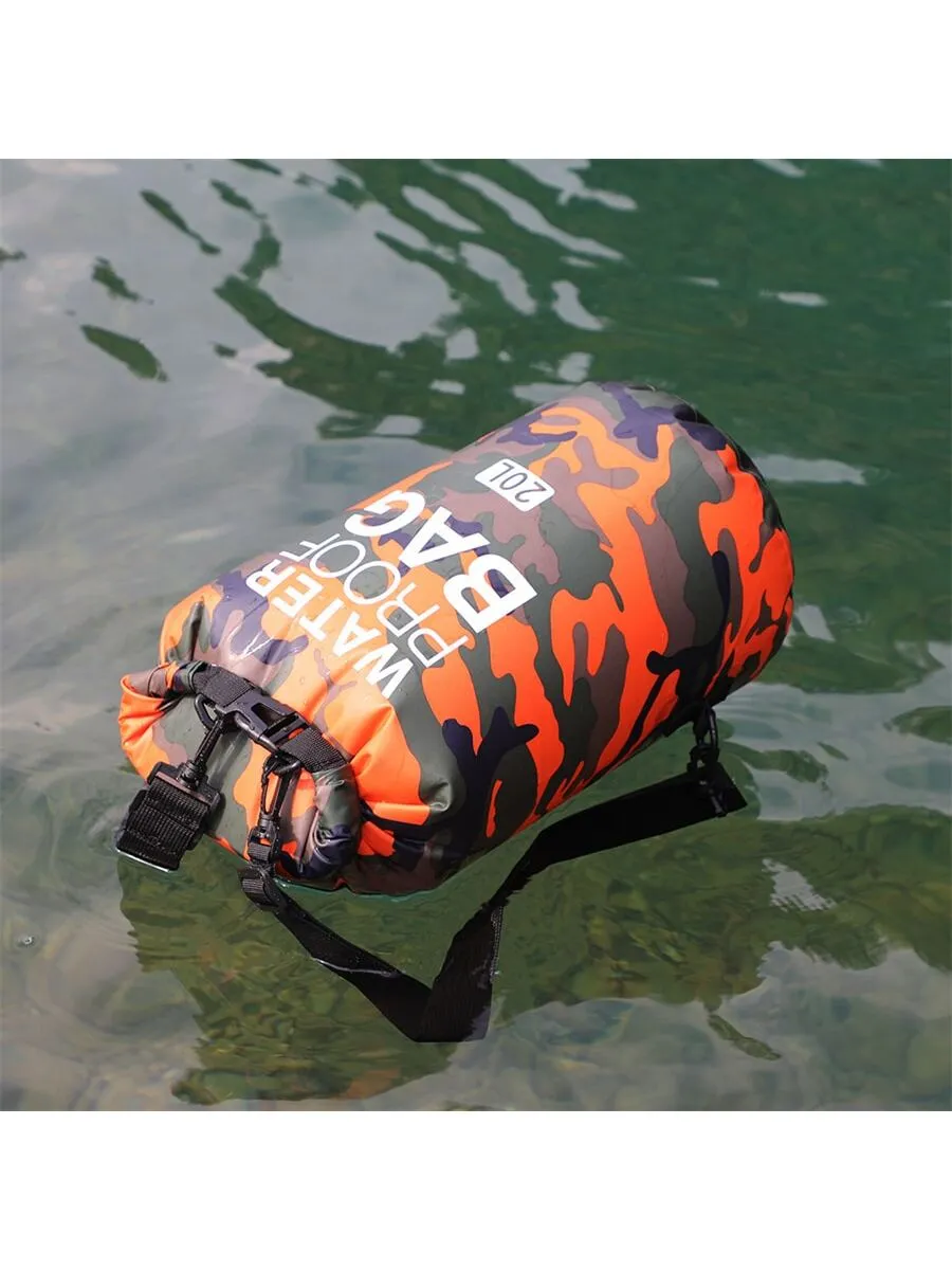 1pc Camouflage Waterproof Dry Bag Foldable Lightweight Drifting Bag For Outdoor Swimming, Beach, Kayaking, Camping And Fishing